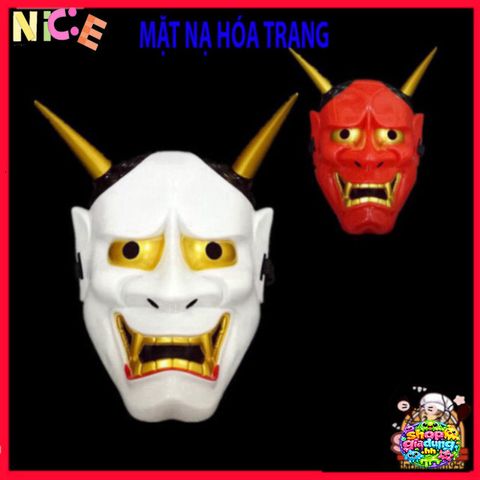 Mặt Nạ Nhập Vai Oni Noh Hannya 2 Sừng Độc Đáo - Phụ Kiện Halloween Cosplay Chất Lượng Cao