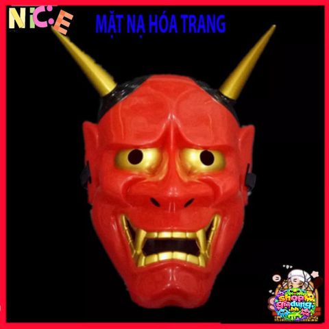 Mặt Nạ Nhập Vai Oni Noh Hannya 2 Sừng Độc Đáo - Phụ Kiện Halloween Cosplay Chất Lượng Cao