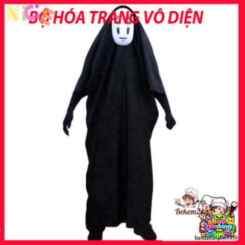 Bộ Đồ Cosplay Vô Diện Đen - Áo Choàng & Mặt Nạ Gid Mạch Kiki Spirited Away - Thời Trang Hóa Trang Độc Đáo cho Sự Kiện Anime