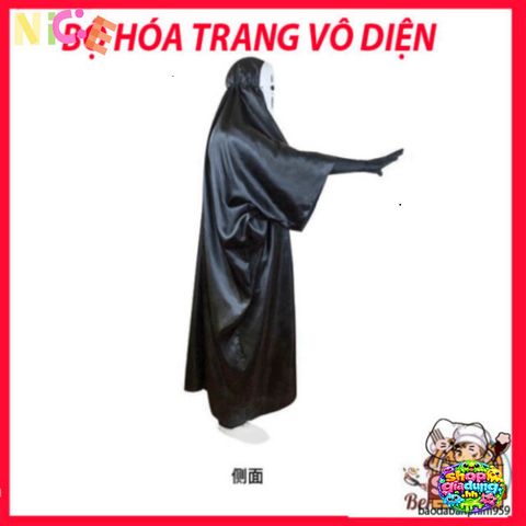 Bộ Đồ Cosplay Vô Diện Đen - Áo Choàng & Mặt Nạ Gid Mạch Kiki Spirited Away - Thời Trang Hóa Trang Độc Đáo cho Sự Kiện Anime
