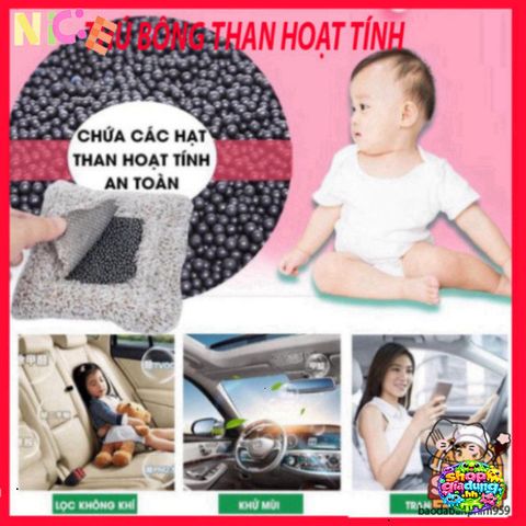 Gấu Bông Khử Mùi Than Hoạt Tính Dễ Thương - Phụ Kiện Trang Trí Ô Tô, Giúp Không Gian Sống Trong Lành và Đáng Yêu