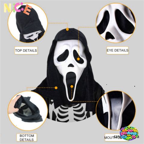 Mặt nạ Ghostface La hét Kinh dị - Đồ trang trí Halloween Cosplay cho bữa tiệc hóa trang và sự kiện đặc biệt