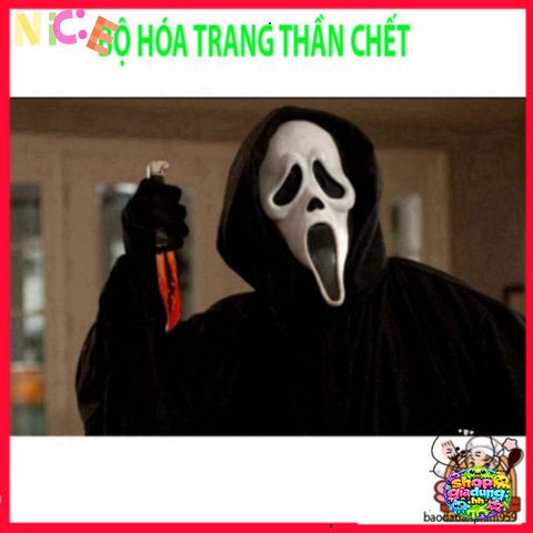 Mặt Nạ Thần Chết Scream Halloween Cao Cấp - Phụ Kiện Kinh Dị Độc Đáo Cho Tiệc Hóa Trang, Dạ Hội Ấn Tượng