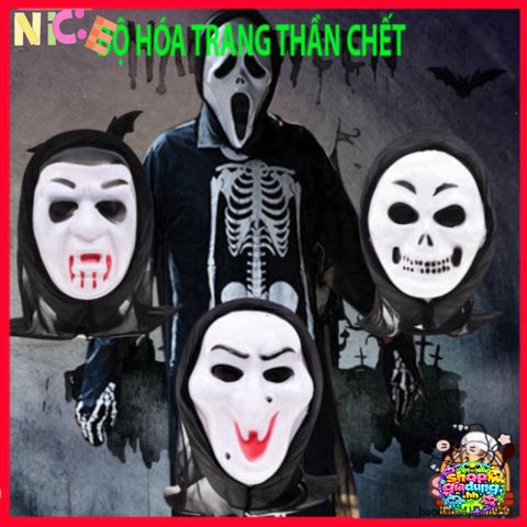 Mặt Nạ Thần Chết Scream Halloween Cao Cấp - Phụ Kiện Kinh Dị Độc Đáo Cho Tiệc Hóa Trang, Dạ Hội Ấn Tượng