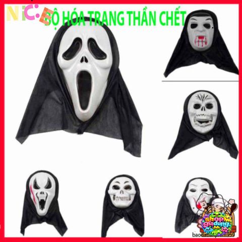 Mặt Nạ Thần Chết Scream Halloween Cao Cấp - Phụ Kiện Kinh Dị Độc Đáo Cho Tiệc Hóa Trang, Dạ Hội Ấn Tượng