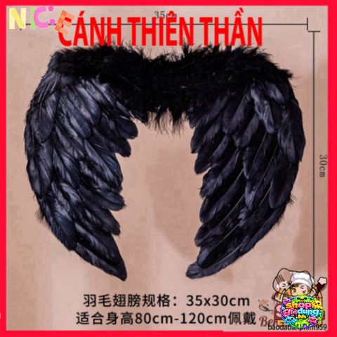 Cánh Thiên Thần Cosplay Lông Vũ - Phụ Kiện Hóa Trang Halloween Trẻ Em và Người Lớn, Nhiều Màu Sắc Đẹp Mắt