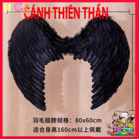 Cánh Thiên Thần Cosplay Lông Vũ - Phụ Kiện Hóa Trang Halloween Trẻ Em và Người Lớn, Nhiều Màu Sắc Đẹp Mắt