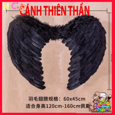 Cánh Thiên Thần Cosplay Lông Vũ - Phụ Kiện Hóa Trang Halloween Trẻ Em và Người Lớn, Nhiều Màu Sắc Đẹp Mắt
