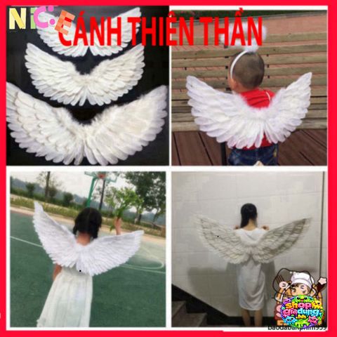 Cánh Thần Lông Vũ Màu Trắng Cho Bé Từ 1-4 Tuổi - Phụ Kiện Dễ Thương, Thiết Kế Đáng Yêu, Thoải Mái Và Êm Ái