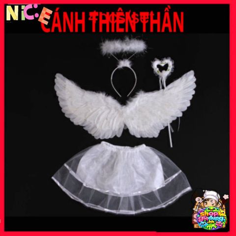Cánh Thần Lông Vũ Màu Trắng Cho Bé Từ 1-4 Tuổi - Phụ Kiện Dễ Thương, Thiết Kế Đáng Yêu, Thoải Mái Và Êm Ái