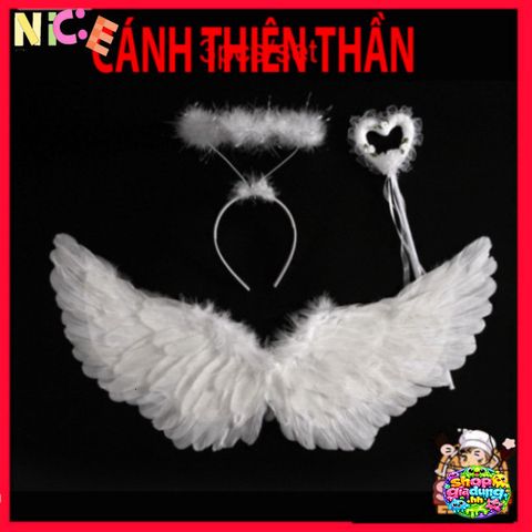 Cánh Thần Lông Vũ Màu Trắng Cho Bé Từ 1-4 Tuổi - Phụ Kiện Dễ Thương, Thiết Kế Đáng Yêu, Thoải Mái Và Êm Ái