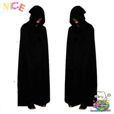 Áo Choàng Thần Chết 2 Lớp Đen Đỏ - Trang Phục Halloween Bí Ẩn, Cosplay Phù Thủy, Mặc Tiệc Kinh Dị