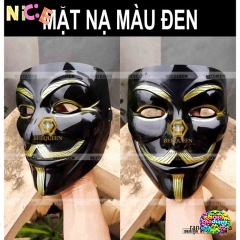 Mặt Nạ Hacker Anonymous Vàng và Trắng - Phụ Kiện Thời Trang Độc Đáo Cho Tiệc Halloween & Lễ Hội