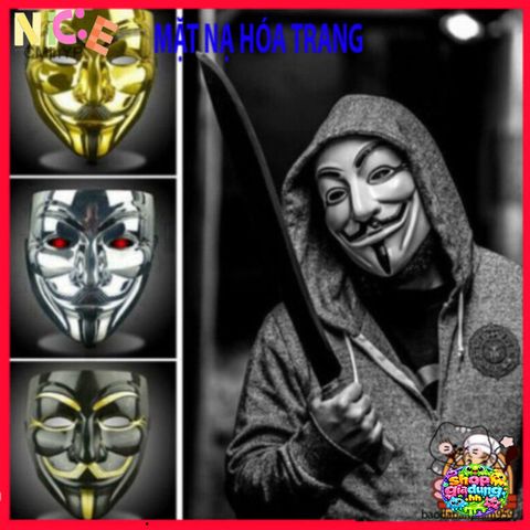 Mặt Nạ V for Vendetta Biểu Tượng - Phụ Kiện Halloween Độc Đáo, Dùng Cho Cosplay, Lễ Hội và Tiệc Hóa Trang
