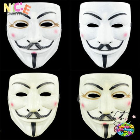 Mặt Nạ V for Vendetta Biểu Tượng - Phụ Kiện Halloween Độc Đáo, Dùng Cho Cosplay, Lễ Hội và Tiệc Hóa Trang