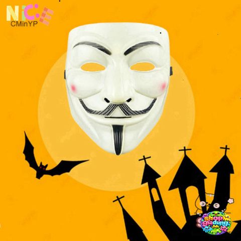 Mặt Nạ V for Vendetta Biểu Tượng - Phụ Kiện Halloween Độc Đáo, Dùng Cho Cosplay, Lễ Hội và Tiệc Hóa Trang