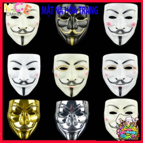 Mặt Nạ V for Vendetta Biểu Tượng - Phụ Kiện Halloween Độc Đáo, Dùng Cho Cosplay, Lễ Hội và Tiệc Hóa Trang