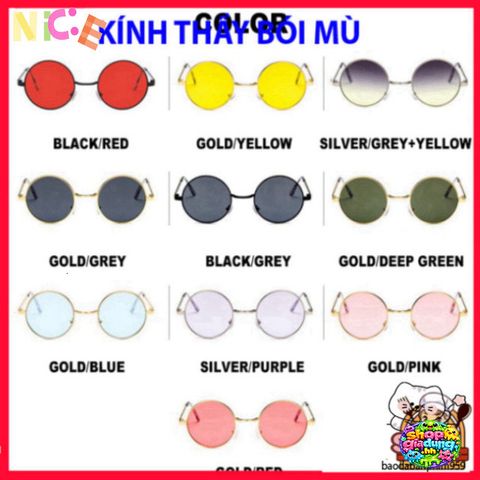 Kính Mát Gọng Tròn Thời Thượng UV400 Cho Nam Nữ - Phong Cách Nobita Thời Trang, Chống Nắng, Quà Tặng Độc Đáo