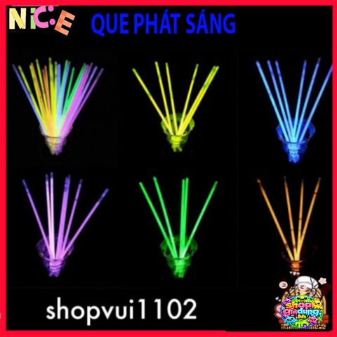 Que Thắp Sáng Đổi Màu LED 50 Que Dạ Quang - Trang Trí Tiệc Tùng, Sinh Nhật, Ngoài Trời - Lắp Nối Dễ Dàng, Độ Sáng 8-12 Giờ