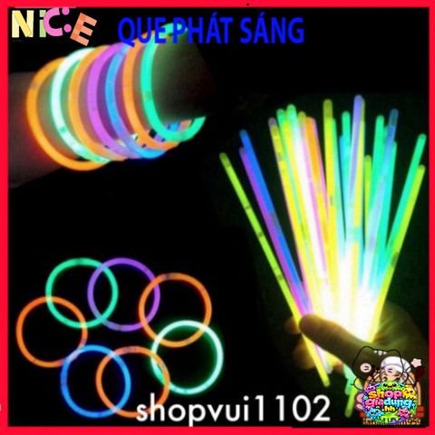Que Thắp Sáng Đổi Màu LED 50 Que Dạ Quang - Trang Trí Tiệc Tùng, Sinh Nhật, Ngoài Trời - Lắp Nối Dễ Dàng, Độ Sáng 8-12 Giờ