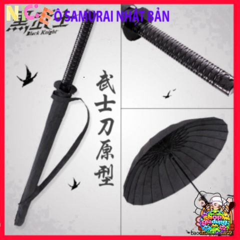 Ô Dù Che Mưa Katana 16 Nan - Phong Cách Nhật Đen Đẹp, Chống Nắng, Phụ Kiện Thời Trang Nam Nữ Hấp Dẫn