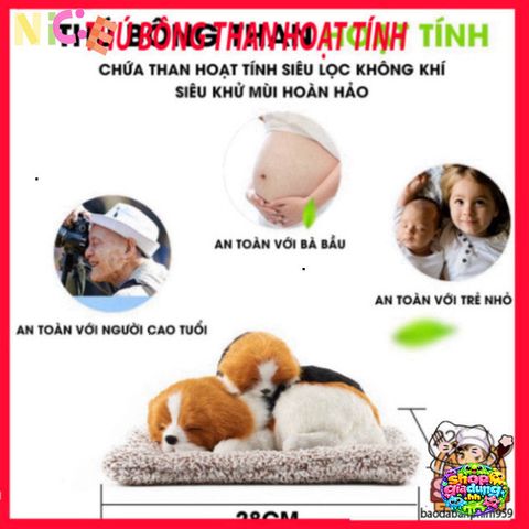 Thú Nhồi Bông Lõi Than Hoạt Tính Khử Mùi Ô Tô - Trang Trí và Lọc Không Khí Dễ Thương 20x28cm