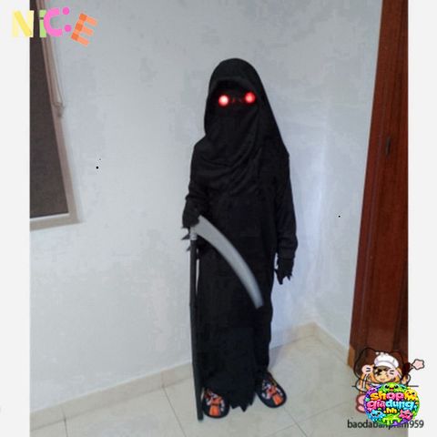 Trang Phục Thần Chết Halloween Cho Người Lớn - Bộ Áo Dài, Găng Tay, Mặt Nạ Chùm Đầu - Phong Cách Bí Ẩn, Hấp Dẫn 1.65m-1.8m