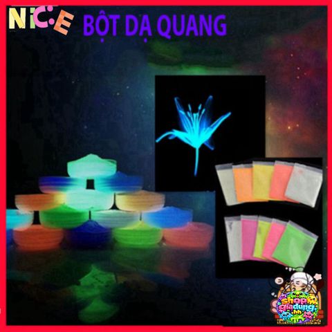 Bột Dạ Quang An Toàn 10g - Phát Sáng Trong Đêm, Trang Trí Nghệ Thuật, Dùng Cho Quần Áo, Gỗ, Gốm, Đánh Dấu An Toàn EXIT