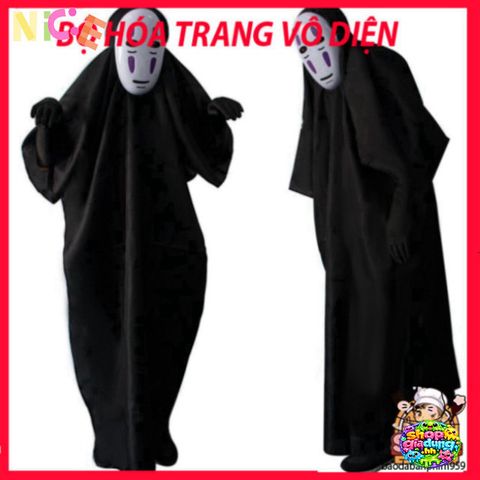 Bộ Cosplay Vô Diện Kaonashi - Trang Phục Spirited Away Cho Trẻ Em & Người Lớn - Hóa Trang Anime Độc Đáo
