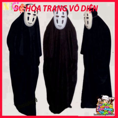 Bộ Cosplay Vô Diện Kaonashi - Trang Phục Spirited Away Cho Trẻ Em & Người Lớn - Hóa Trang Anime Độc Đáo