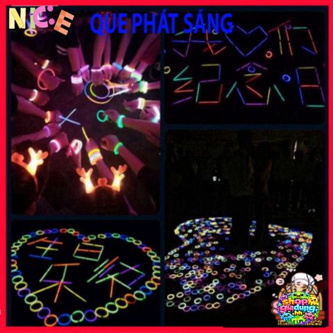 Gậy Phát Sáng 8 Inch Glow In The Dark - Bộ 50/100 Chiếc Trang Trí Tiệc Cưới, Sinh Nhật, Sự Kiện Rực Rỡ