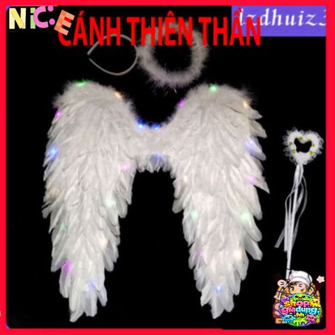 Cánh Thiên Thần Phát Sáng Cho Trẻ Em - Dễ Thương Màu Trắng, Hoàn Hảo Cho Tiệc Halloween, Giáng Sinh, Lễ Hội và Sự Kiện