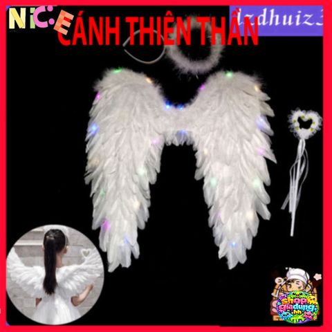 Cánh Thiên Thần Phát Sáng Cho Trẻ Em - Dễ Thương Màu Trắng, Hoàn Hảo Cho Tiệc Halloween, Giáng Sinh, Lễ Hội và Sự Kiện