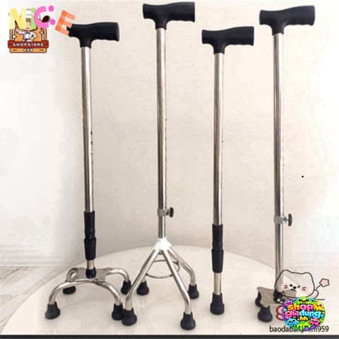 Gậy Chống 4 Chân Lucass B-924 - Thiết Bị Hỗ Trợ Di Chuyển An Toàn cho Người Cao Tuổi - Chiều Cao Điều Chỉnh dễ Dàng