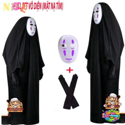 Bộ Cosplay Vô Diện Spirited Away - Áo Thời Trang Hóa Trang Halloween S-XL, Phụ Kiện Đầy Đủ cho Fan Anime Nhật Bản