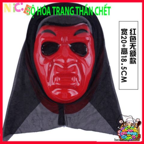 Mặt Nạ Scream Đỏ - Phụ Kiện Halloween Kinh Dị - Đồ Trang Trí Cosplay Thần Chết Độc Đáo cho Tiệc Trung Thu