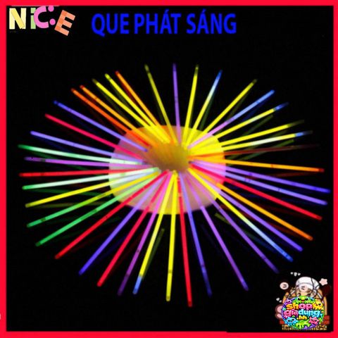 Bộ 100 Que Phát Sáng Màu Kèm 100 Đầu Nối - Vòng Đeo Tay Dạ Quang Đồ Chơi Vui Nhộn Cho Tiệc Tùng, Dã Ngoại, Sự Kiện