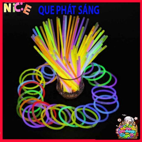 Bộ 100 Que Phát Sáng Màu Kèm 100 Đầu Nối - Vòng Đeo Tay Dạ Quang Đồ Chơi Vui Nhộn Cho Tiệc Tùng, Dã Ngoại, Sự Kiện