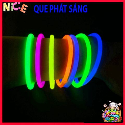 Bộ 100 Que Phát Sáng Màu Kèm 100 Đầu Nối - Vòng Đeo Tay Dạ Quang Đồ Chơi Vui Nhộn Cho Tiệc Tùng, Dã Ngoại, Sự Kiện