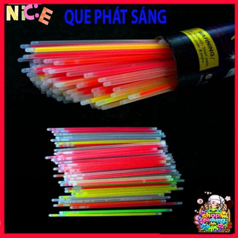 Vòng Đeo Tay Phát Sáng Dạ Quang - Bộ 50-100 Que Kèm Nút Gắn, Chất Liệu An Toàn, Phù Hợp Các Bữa Tiệc và Sự Kiện Đêm