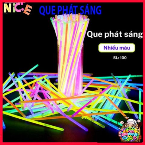 Vòng Đeo Tay Phát Sáng Dạ Quang - Bộ 50-100 Que Kèm Nút Gắn, Chất Liệu An Toàn, Phù Hợp Các Bữa Tiệc và Sự Kiện Đêm