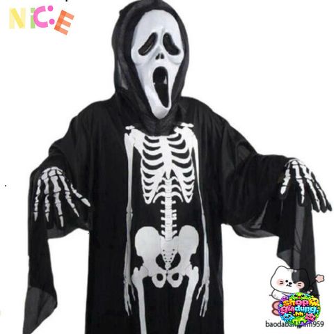 Scream Áo Xương Thần Chết Halloween - Trang Phục Cosplay Chất Liệu Thoải Mái, Dễ Đến Bữa Tiệc Ma Quái