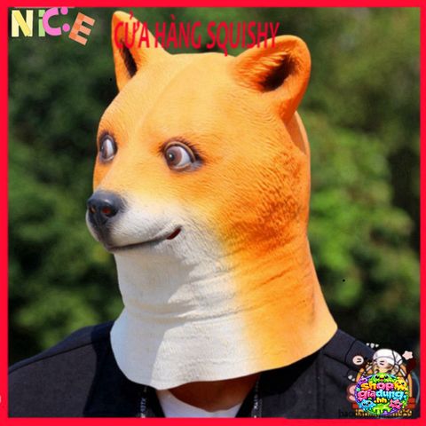 Mặt Nạ Trùm Đầu Chó Shiba - Phụ Kiện Halloween Ngộ Nghĩnh Cho Video Clip, Sự Kiện Hóa Trang, Quà Tặng Fan Thú Cưng