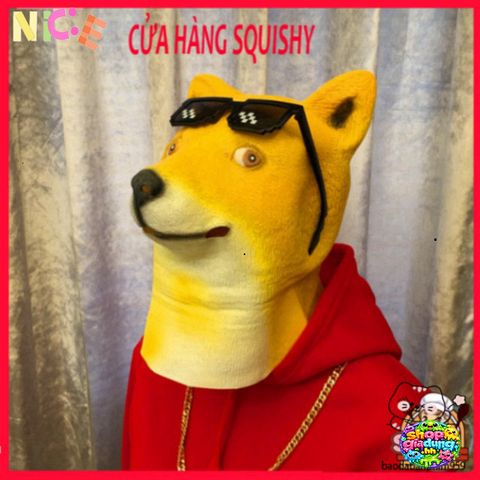Mặt Nạ Trùm Đầu Chó Shiba - Phụ Kiện Halloween Ngộ Nghĩnh Cho Video Clip, Sự Kiện Hóa Trang, Quà Tặng Fan Thú Cưng