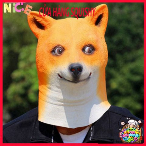 Mặt Nạ Trùm Đầu Chó Shiba - Phụ Kiện Halloween Ngộ Nghĩnh Cho Video Clip, Sự Kiện Hóa Trang, Quà Tặng Fan Thú Cưng