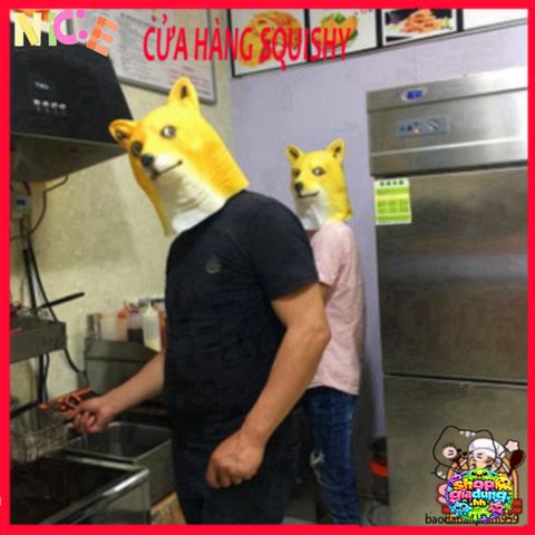 Mặt Nạ Trùm Đầu Chó Shiba - Phụ Kiện Halloween Ngộ Nghĩnh Cho Video Clip, Sự Kiện Hóa Trang, Quà Tặng Fan Thú Cưng