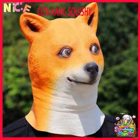 Mặt Nạ Trùm Đầu Chó Shiba - Phụ Kiện Halloween Ngộ Nghĩnh Cho Video Clip, Sự Kiện Hóa Trang, Quà Tặng Fan Thú Cưng