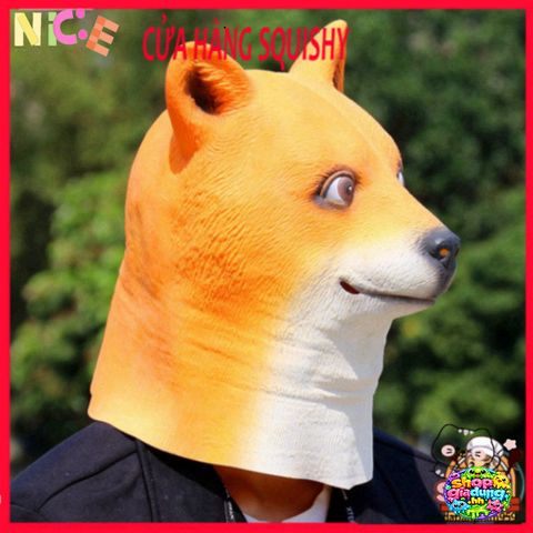 Mặt Nạ Trùm Đầu Chó Shiba - Phụ Kiện Halloween Ngộ Nghĩnh Cho Video Clip, Sự Kiện Hóa Trang, Quà Tặng Fan Thú Cưng