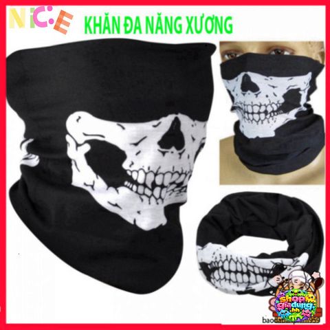 Khẩu Trang Thần Chết Đầu Lâu - Chống UV, Bụi Bẩn, Thấm Mồ Hôi, Phong Cách Punk Thời Trang, Khăn Ống Đa Năng