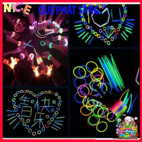 Que Phát Sáng Vui Nhộn 100 Màu - Bộ Lightstick Glowstick An Toàn Cho Tiệc Tùng và Hoạt Động Ngoài Trời